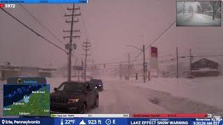 LAKE EFFECT SNOW  ERIE PAW NY  LIVE STREAM ARCHIVE [upl. by Vaules]