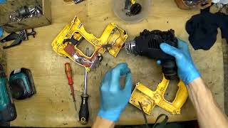 Dewalt DCH213 rotary hammer drill disassemble Motor fault Repair cost 92 Euros [upl. by Aicirtak]