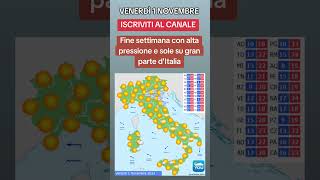 SOLE E TEMPERATURE GRADEVOLI NEBBIE LOCALI  METEO 1 Novembre 2024 meteo [upl. by Netsoj]