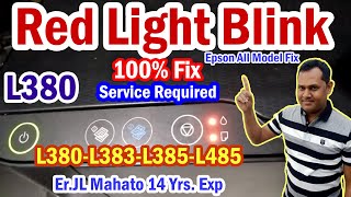 Epson l380 Red Light Blinking Problem Solution  How To Reset Epson L380  Epson L380L383L385L485 [upl. by Wolk]