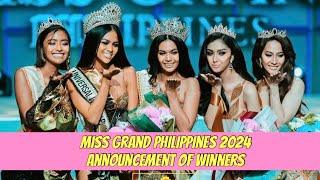 CROWNING MOMENT  Miss Grand Philippines 2024 Announcement of Winners [upl. by Deibel]