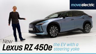 New Lexus RZ 450e walkround – the electric SUV with a steerbywire and a yoke [upl. by Ellga]