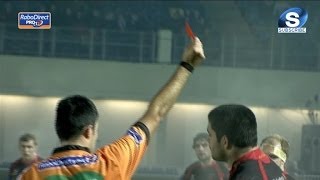 Francisco Chaparro gets Red Card for tip Tackle  Leinster v Newport Gwent Dragons 14th Feb 2014 [upl. by Upshaw]