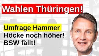 Wahlen in Thüringen Sonntagsfrage Wahlumfrage AfD immer stärker Höcke gewinnt BSW fällt Vertrauen [upl. by Aivekahs]