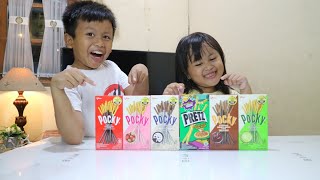 POCKY CHALLENGE  TEBAK MACAM MACAM RASA POCKY [upl. by Soloma920]