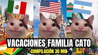 VACACIONES FAMILIA CATO  compilación 30 minutos meme de gatos [upl. by Dnaltroc344]