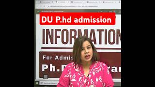 Delhi University PhD Application All details with 2080 seat DU PhD Admission 202425shorts [upl. by Pallaton596]