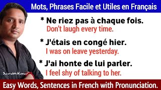 Mots Phrases Facile et Utiles en Français  Easy Words Sentences in French with Pronunciation [upl. by Hepsibah]