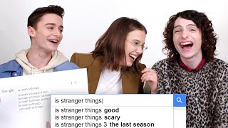 Millie Bobby Brown Finn Wolfhard amp Noah Schnapp Answer the Webs Most Searched Questions  WIRED [upl. by Lladnor390]