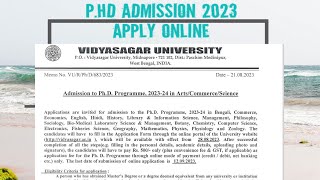 vidyasagar university phd admission 2023  VU phd admission 2023  vu phd admission form wb vu phd [upl. by Htelimay]