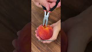 How to Easily Remove the Pit of a Peach with Pliers [upl. by Dnalro]