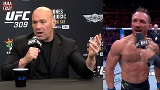 Dana White RESPONDS to Michael Chandlers Conor McGregor Call Out at UFC 309 [upl. by Aihsyt569]