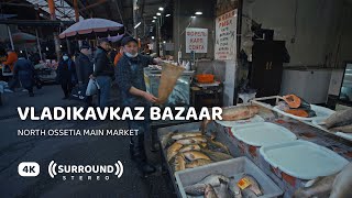 Vladikavkaz Bazaar Republic of North OssetiaAlania — Cinematic Walking Tour  Binaural ASMR [upl. by Ahsenat]