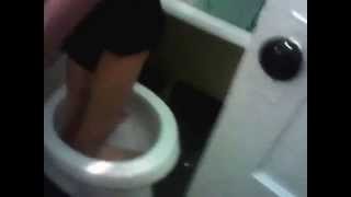 Kid flushes toilet while standing in it [upl. by Naujahs]