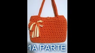 BORSA FETTUCCIA ORANGE 1A PARTE con fondo e manici [upl. by Rafiq998]