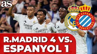 RESUMEN y GOLES del REAL MADRID 4 VS ESPANYOL 1  CARRUSEL [upl. by Akinohs]