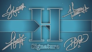 H signature style of your name  World best premium h signature design [upl. by Ytisahcal491]