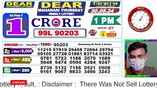 LOTTERY LIVE DEAR NAGALAND STATE LOTTERY SAMBAD DRAW RESULT 30052024 NAGALAND LOTTERY LIVE [upl. by Tirma]