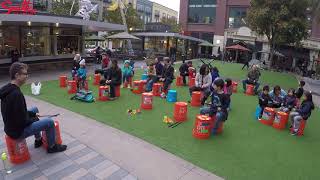 We Will Rock YouBucket Drumming Party at Santana Row 12518 [upl. by Elyn287]