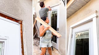 Adding Custom Exterior Door Casing on our Stucco House [upl. by Leong]