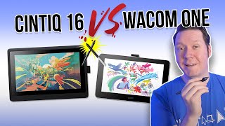 WACOM ONE vs CINTIQ 16  Drawing Tablet Review [upl. by Anilah]