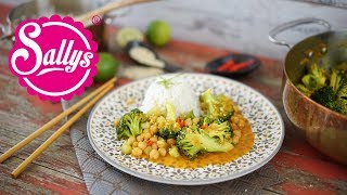 Thai Curry mit Kichererbsen und Reis  schnelles Mittagessen  Sallys Welt [upl. by Arch706]