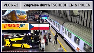 CZ RegioJet Zug amp Fernbus Test  PL Warschau VT614 TLK Fahrt  Vlog 62 [upl. by Ilka]