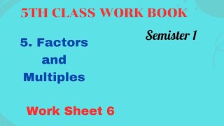 5th class maths workbook fractions and multiples worksheet 65th class maths workbook [upl. by Lenox]