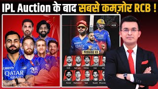 IPL Auction के बाद सबसे कमजोर Team RCB Auction के बाद Virat Kohli की Team को मिली सबसे कम Rating [upl. by Tartan593]