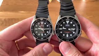 Comparison  Seiko SKX013 vs Seiko SKX007 [upl. by Suhcnip]