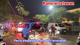 Jalan Pantai Pangandaran di padati wisatawan pangandaran live pantai [upl. by Ajin]