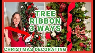 HOW TO PUT RIBBON ON A CHRISTMAS TREE  Simple and Easy Ways to Put Ribbon on a Christmas Tree [upl. by Kcaj]