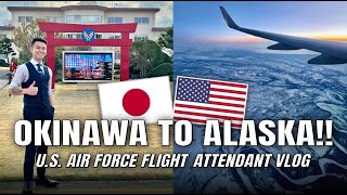 Heading from Okinawa Japan to Fairbanks Alaska US Air Force Flight Attendant VLOG 🇺🇸 [upl. by Nesahc]