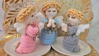 Angelitos hincados tejidos en CROCHET 22  Delicados recuerdos para diferentes celebraciones [upl. by Legra]