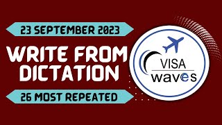 PTE Write From Dictation  SEPT 2023  Most Repeated [upl. by Naryb49]