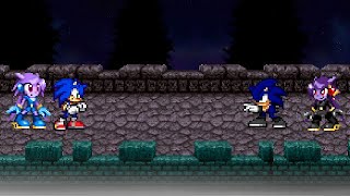 Sonic and Lilac vs Black Sonic and Amethia  SSF2 MODS [upl. by Barbabas]