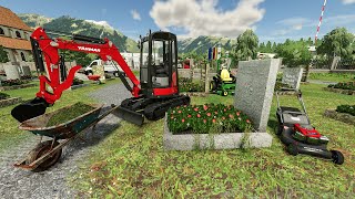 Remise à neuf dun cimetière abandonné  Farming Simulator 22 paysagiste [upl. by Ahseeyt]