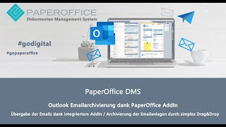 Gesetzeskonforme Outlook Emailarchivierung dank PaperOffice AddIn Dokumentenmanagement System [upl. by Buchalter397]