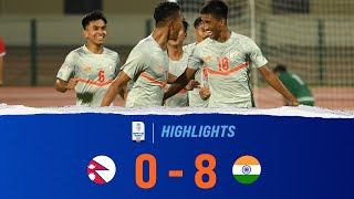 Nepal U20 0  8 India U20  SAFF U20 Championship  Highlights [upl. by Nolasba]