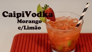 Como fazer receita de CaipiVodka de Morango c Limão dicas de drinks Caipirinha de Morango c Limão [upl. by Alinna]