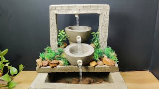 Amazing beautiful awesome waterfall fountain water fountain making at home [upl. by Ydnem]