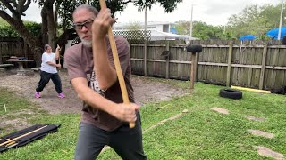 Progressive Arnis Two Hand Shield Practice [upl. by Hsekar671]