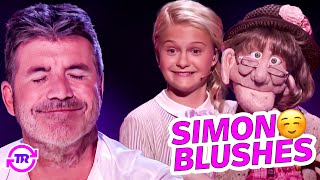 Darci Lynnes Naughty Oldlady Puppet Edna Makes Simon Cowell BLUSH [upl. by Rawdon]