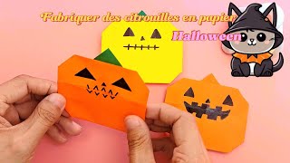 Comment plier une citrouille en origami  Décorations DIY Halloween [upl. by Oab]