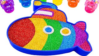 ASMR Slime Video  How To Make Rainbow Submarine Bathtub With Glitter Slime  Making By Yo Yo [upl. by Fanni826]