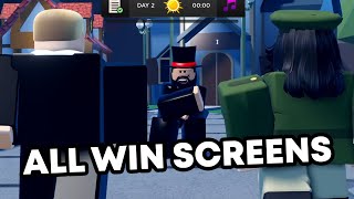 All Win Screens In Bloxston Mystery except the new cov one [upl. by Oelc]