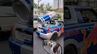 Funny Red bull Mini Cooper car in Hyderabad maheshreddy maheshreddyvlogs funny funnyshorts fun [upl. by Raval]