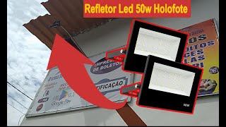 👍🏻 REFLETOR LED 50W HOLOFOTE BIVOLT A PROVA DÁGUA 👍🏻 Refletor 50w Slim [upl. by Rennug]