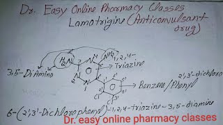 Lamotrigine structure and IUPAC namenomenclature Anticonvulsant drug Phenyltriazine derivative [upl. by Anilave]