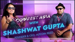 Enjinstarter at coinfestasia Day 1 Interview with Shashwat Gupta Founder and CEO of Altcoin Buzz [upl. by Jemimah]